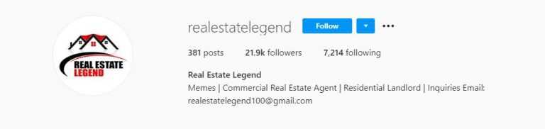 Real Estate Legend Instagram